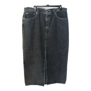 AGOLDE Skirt Womens 34/ 16-18 Black Leif Longline Denim Maxi Skirt USA Boho New